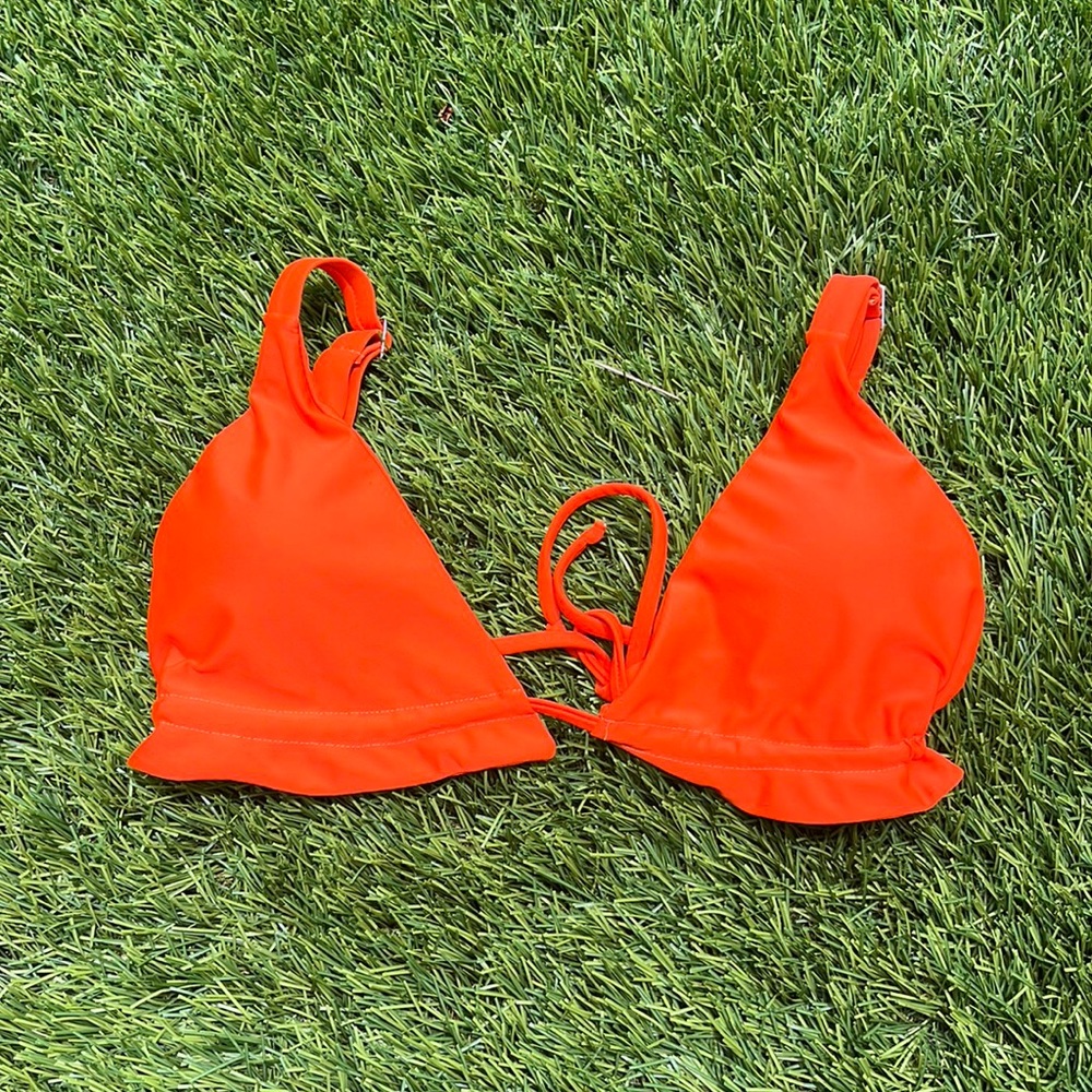 Orange woman’s adjustable, bikini, top size large